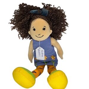 Manhattan Toy Groovy Girls Sidra Doll Plush Curly Hair Blue Dress Flowers Orange